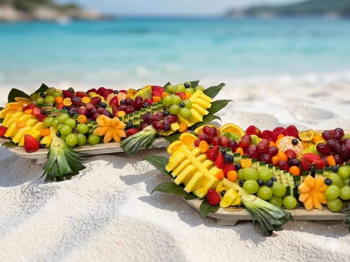 בוצ׳ר עץ VIP — מגש פירות יוקרתי